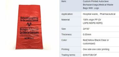 Custom 100% OXO-Biodegradable Medical Waste Garbage Bags Infections Linens Waste Bags, Medical Waste Garbage Bags Infect