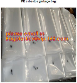 safety white transparent jumbo plastic garbage packaging asbestos waste bag, hazardous waste plastic bag printed asbesto