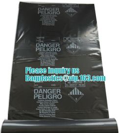 high quality hazardous waste yellow plastic bag asbestos garbage bag, Asbestos remove bag, asbestos waste bags, asbesto