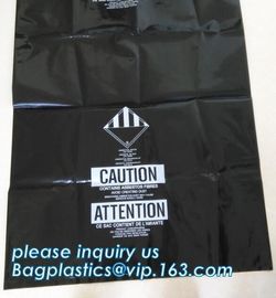 PE asbestos yard waste bags, Durable Black Large 6 Mil Jumbo Disposal Asbestos Waste Plastic Bags, bagplastics, bagease