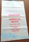 PE asbestos waste bags, Disposal Plastic Bag for Construction Waste, rubbish bag for asbestos fibers, bagplastics, bagea