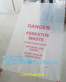 Wholesale large oversize thicker LDPE asbestos remove bags, disposable biohazard garbage bags, asbestos poly bag, bageas