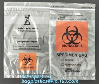 Medical Grade Laboratory Specimen Bag, Insulated medical bag/sterile biohazard specimen envelope/laboratory specimen bag