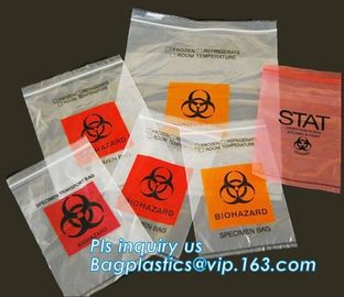 LDPE poly lab biohazard specimen bags with ziplock closure, biohazard specimen bags laboratory transport bags with docum