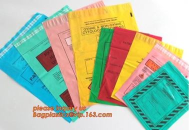 Biohazard Specimen Bag with Document Pouch, Industrial waste disposal, biodegradable waterproof plastic ziplock poly pe