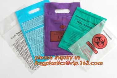 Biodegradable PLA Plastic Bag Corn Starch Biohazard Specimen Ziplock Bag, LDPE Three Walls Specimen Bag with Pocket, pac