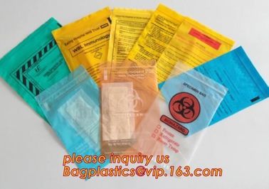 Professional Customized Medical Lab Hospital Kangaroo Ziplock Bag Yellow Specimen Collection Plastic, bagplastics, pac