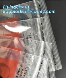 8"*10" BIOHAZARD PRINTED SPECIMEN BAGS with tear off line, 3-wall Biohazard Specimen Bags, Laboratory Specimen Transport