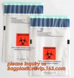 biohazard specimen ziplock bag with pocket, recycled custom printed ldpe 3 layers specimen bag ziplock bag, pac, pacrite