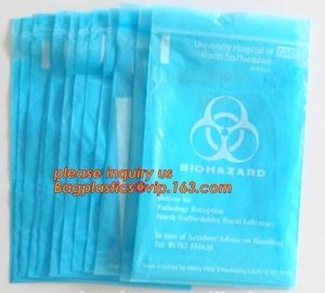 wholesale custom printed ldpe ziplock kangaroo pouch plastic zipper bag zip lock biohazard specimen bags with pocket