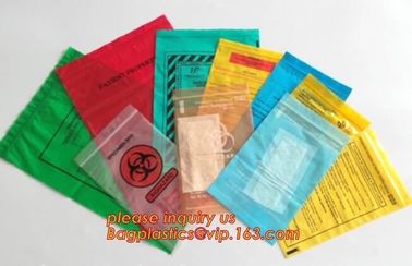 Medical packing ziplock sealing plastic biohazard specimen bag customized pouch, Disposable plastic medical waste specim