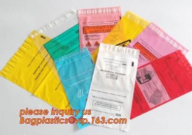 Medical packing ziplock sealing plastic biohazard specimen bag customized pouch, Disposable plastic medical waste specim