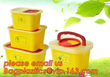 BIOHAZARD WASTE CONTAINERS, PLASTIC STORAGE BOX, MEDICAL TOOL BOX, SHARP CONTAINER, SAFETY BOX, Disposable Hospital Bioh