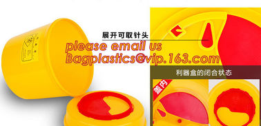 1L 2L 4L 6L plastic round medical disposable sharps bins, plastic disposables sharpes container /sharpes bin for medical