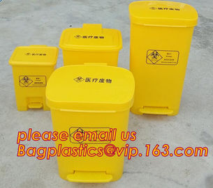 HDPE garbage bin with wheels and lid plastic trash bin, Kitchen accessories Double-bucket pull out garbage trash bin