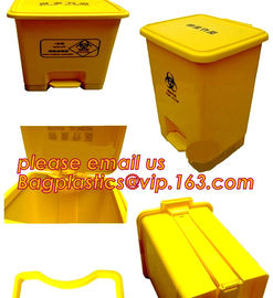 HDPE garbage bin with wheels and lid plastic trash bin, Kitchen accessories Double-bucket pull out garbage trash bin
