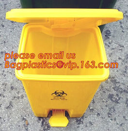 HDPE garbage bin with wheels and lid plastic trash bin, Kitchen accessories Double-bucket pull out garbage trash bin