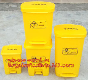 HDPE garbage bin with wheels and lid plastic trash bin, Kitchen accessories Double-bucket pull out garbage trash bin