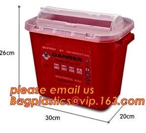 Syringe disposal Safety Sharps container, 5L 8L 10L 15L 23L Medical Biohazard Sharp Needle Container, Medical Plastic Di