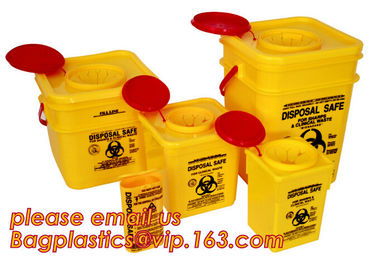 Medical plastic wall mounted bracket and holder with gloves box for 5qt sharps container and sharps bin, sharp container