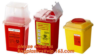 Medical waste container sharp box sharps container for hospital use, 1QT translucent sharp container phlebotomy containe