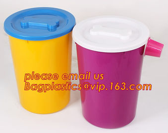 PP plastic type and stocked eco-friendly feature Round pet food container with scoop, Pet Dog Food Storage Container Wit