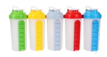 plastic mug with 7 days storage plastic pill box, plastic bottle creative style of products bottle with pill organizer P