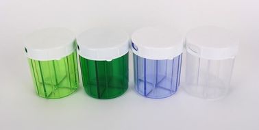 Premium clear plastic weekly pill holder one grid each day with pill splitter, one week 4case plastic pill container pil