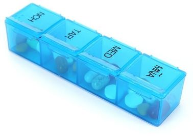 7 day a week cool detachable drugs box with 4 case each day, Safely pop-up 7case pill organizer, Mini cute compact pocke