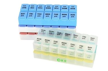 A week multi-function cabinet shape pill container 4 times daily, Random color plastic pill containers 7 compartments dr