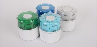 28 compartment column shape plastic pill storage box with pill crush box, Conventional eco-friendly 4 grids plastic trav