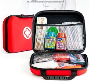 Emergency care portable durable quality eva waterproof first aid kit bag, Emergency rescue red cross outdoor survival ge