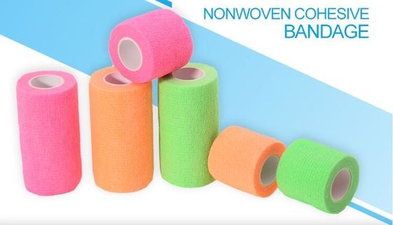 Delicate colors nonwoven cohesive elastic bandage, Extra strong porous custom print nonwoven cohesive bandage hospital t