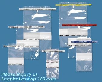 Fisherbrand™ Sterile Polyethylene Sampling Bags Capacity: 120mL, Bags with Flat-Wire Closures, Sample Collection and Tra