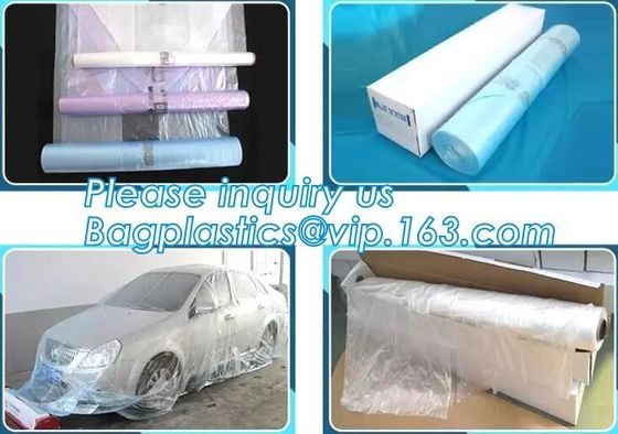 auto polyurethane masking plastic for painting 4*300m, 3m plastic auto paint masking protection film for cars, bagplasti