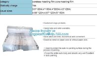 auto polyurethane masking plastic for painting 4*300m, 3m plastic auto paint masking protection film for cars, bagplasti