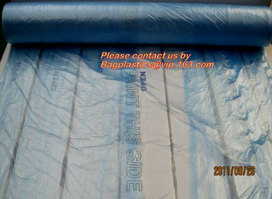 Pre-Folded masking film With Excellent Sealing Property, protective pretaped masking film, HDPE pre-taped masking film