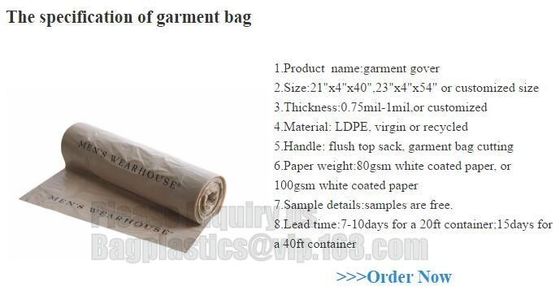 Dry Cleaning Shop Disposable Plastic Laundry Bag Poly Drawstring Bags,dry cleaning laundry bags for garment BAGEASE PACK