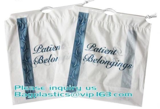 Biodegradable Drawstring Patient Belongings Bag,Manufacturer of Patient Belonging Bag with Rigid Handle OEM Available
