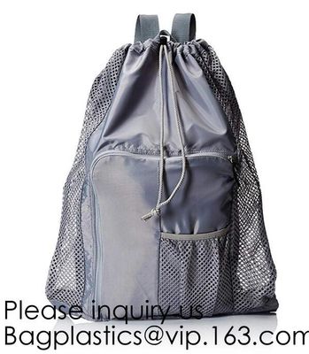 Drawstring Bag with Cord Lock and White Sturdy Mesh Material for Factories, College, Dorm, Storage Sturdy & Breathable