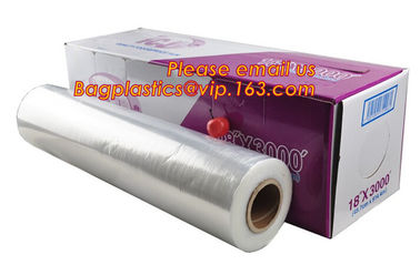 china pe film manufacturer cling film for food wrap, china manufacture household use pe cling wrap with slide cutter