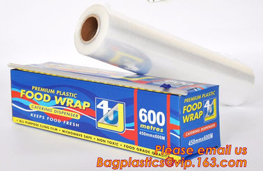 Newly design household food grade excellent quality factory price cling film, pe food plastic wrap