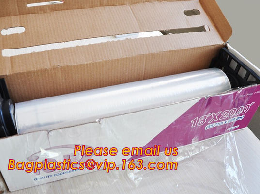 Keep Fresh PE food wrap plastic Cling film wrap jumbo roll, LLDPE power stretch wrap film food wrap stretch film, bageas