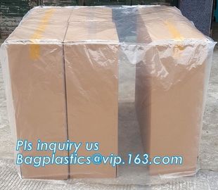 Commercial clear gussted bags for pallet covers, Plastic vinyl cover with square bottom poly pallet cover, Tarpaulin Pal