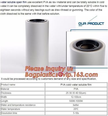 20C Cold Water Soluble PVA Film for Embroidery,PVA water soluble plastic film, water soluble film,cold water soluble pva