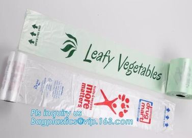 100%BiodegradablePrinting fruit fresh food flat plastic produce bag on roll,Fresh fruit vegetables packaging bags plasti