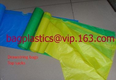 Heavy Duty Biodegradable drawtape, plastic drawstring heavy duty garbage trash roll bag,closure drawtape bag for garbage