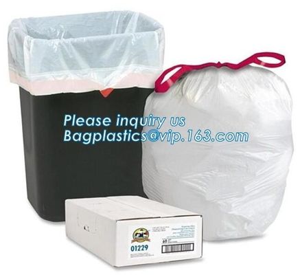 Garbage bags 10 Liter Drawstring Bathroom Trash Bags Mini Wastebasket Can Liners for Home Office Bins, bagease, pack