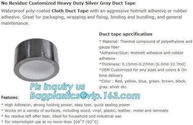 SILVER TAPE, BLACK SCOTH, 2" x 60y Gaffa Cloth Tape Duct Waterproof Heavy Duty Strong gaffer duck tape, BAGEASE, BAGPLAS