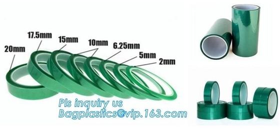 Green PET High Temperature Silicone Adhesive polyester Tape,Green PET Masking Tape Especially on Liner and Discs bagease